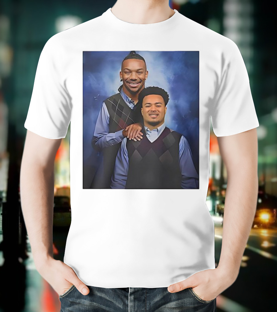 Bijan Robinson Tyler Allgeier Stepbrother Portrait Parody T-Shirt