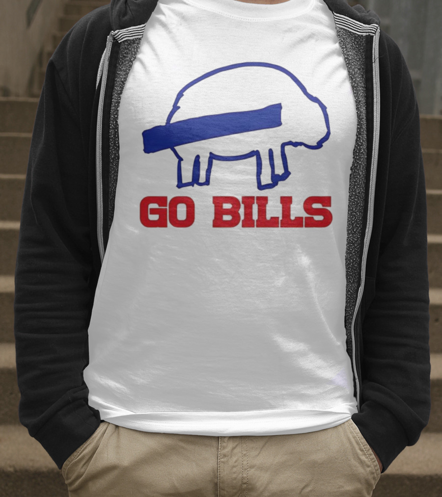 Buffalo Bills Go Bills Funny Sketch Football Fan T-Shirt