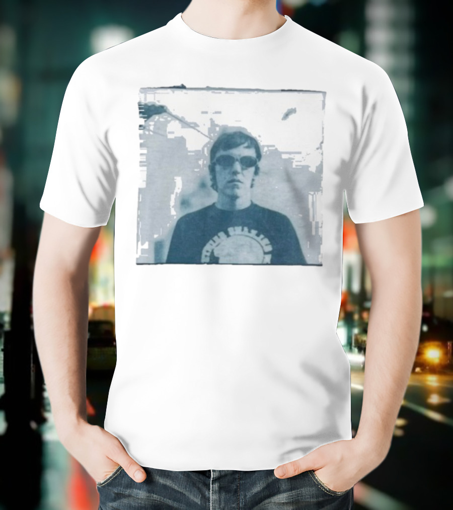 Elliott Smith Figure With Nirvana Sunburst Logo T-Shirt