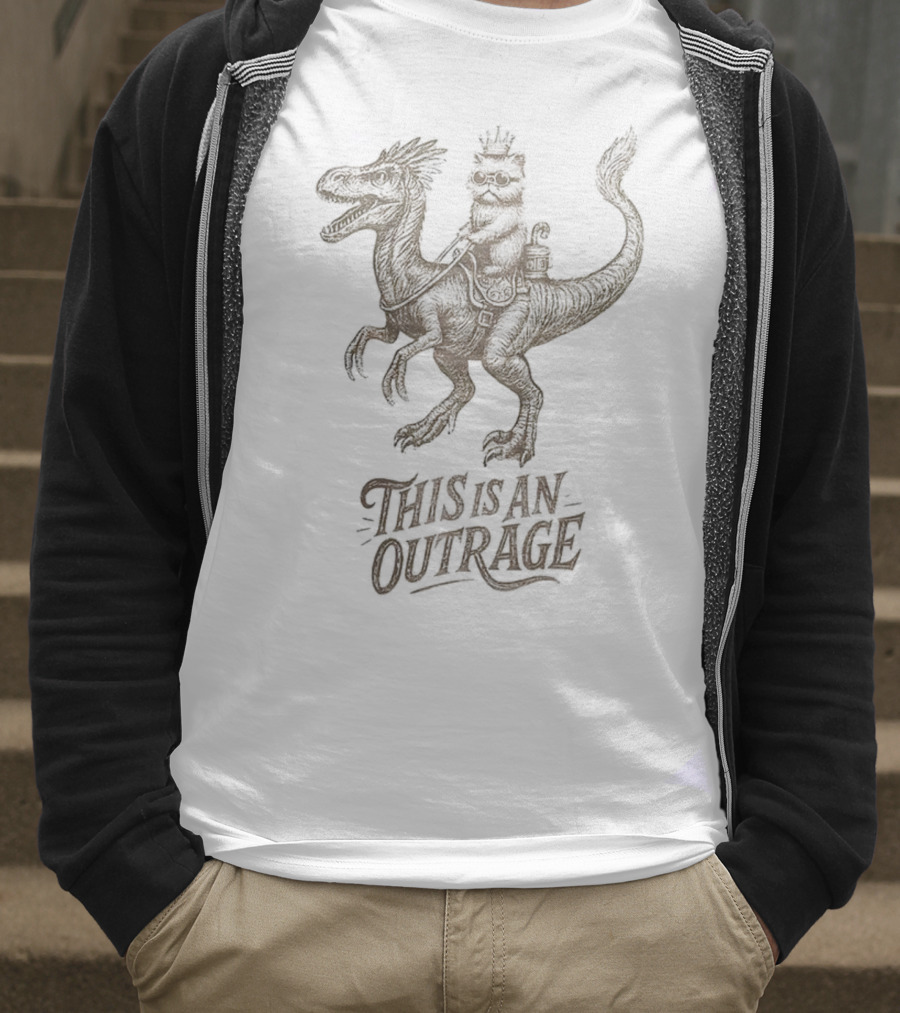 Donut And Mongo Dungeon This Is An Outrage Dinosaur Rider Adventure T-Shirt