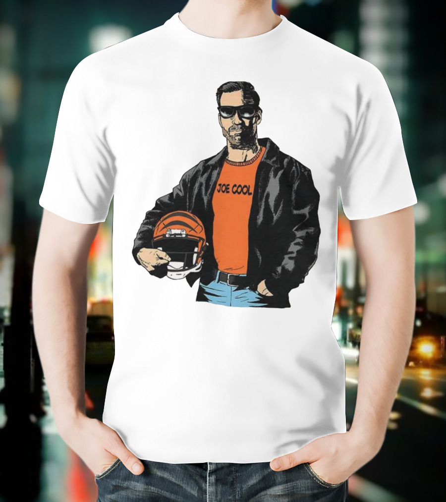 Joe Cool Cincinnati Bengals NFL Vintage Joe Burrow Helmet T-Shirt