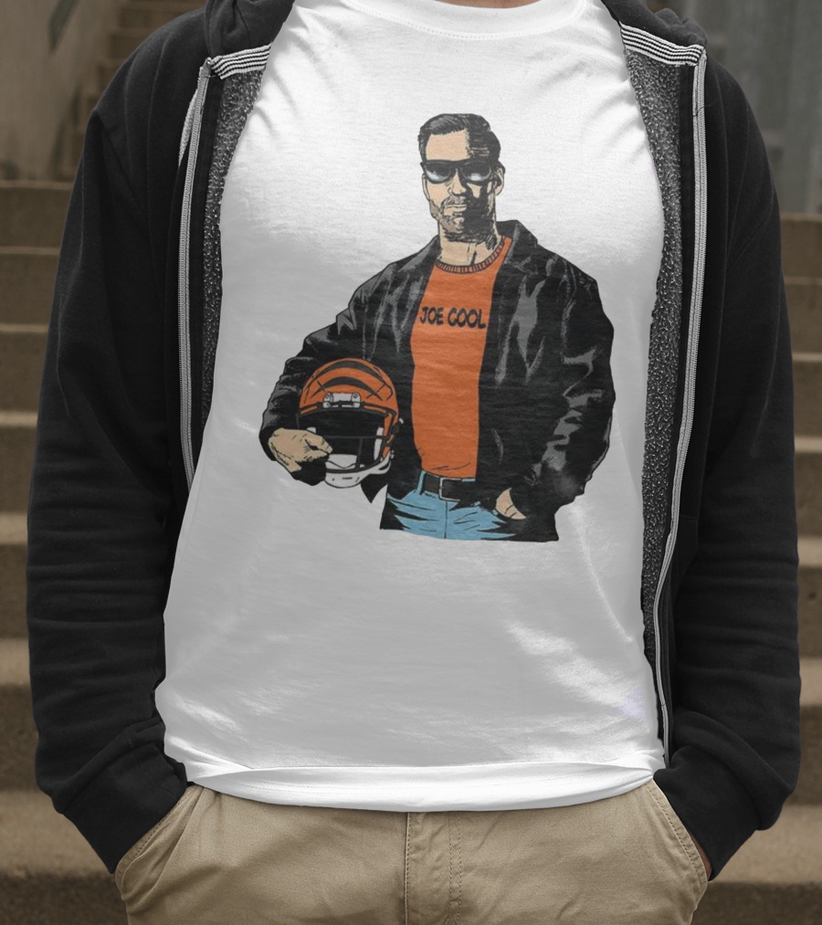 Joe Cool Cincinnati Bengals NFL Vintage Joe Burrow Helmet T-Shirt