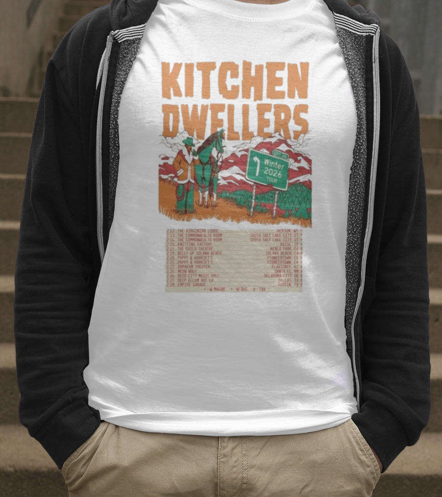 Kitchen Dwellers Winter Tour 2026 Exit 26 Music Venues And Dates T-Shirt