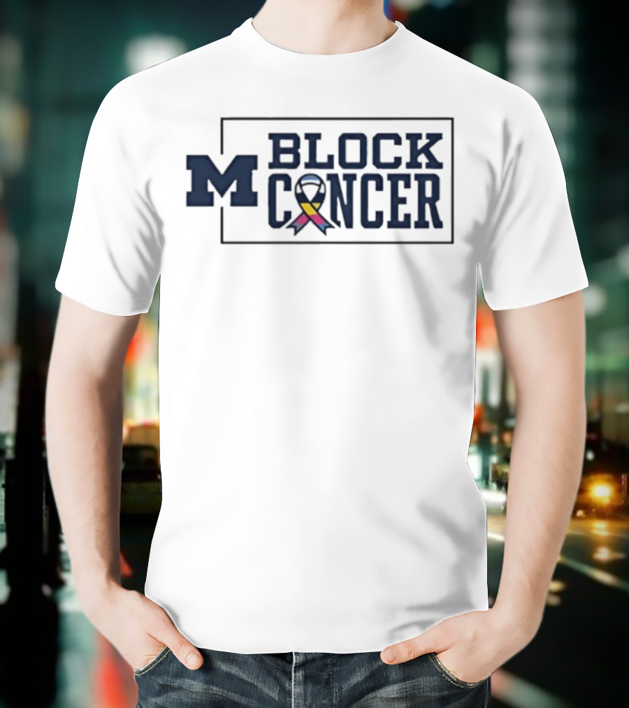 Michigan Block Cancer 2025 Football T-Shirt