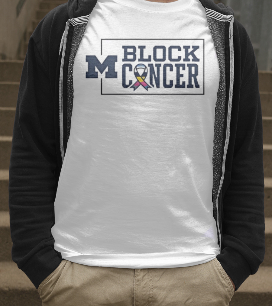 Michigan Block Cancer 2025 Football T-Shirt