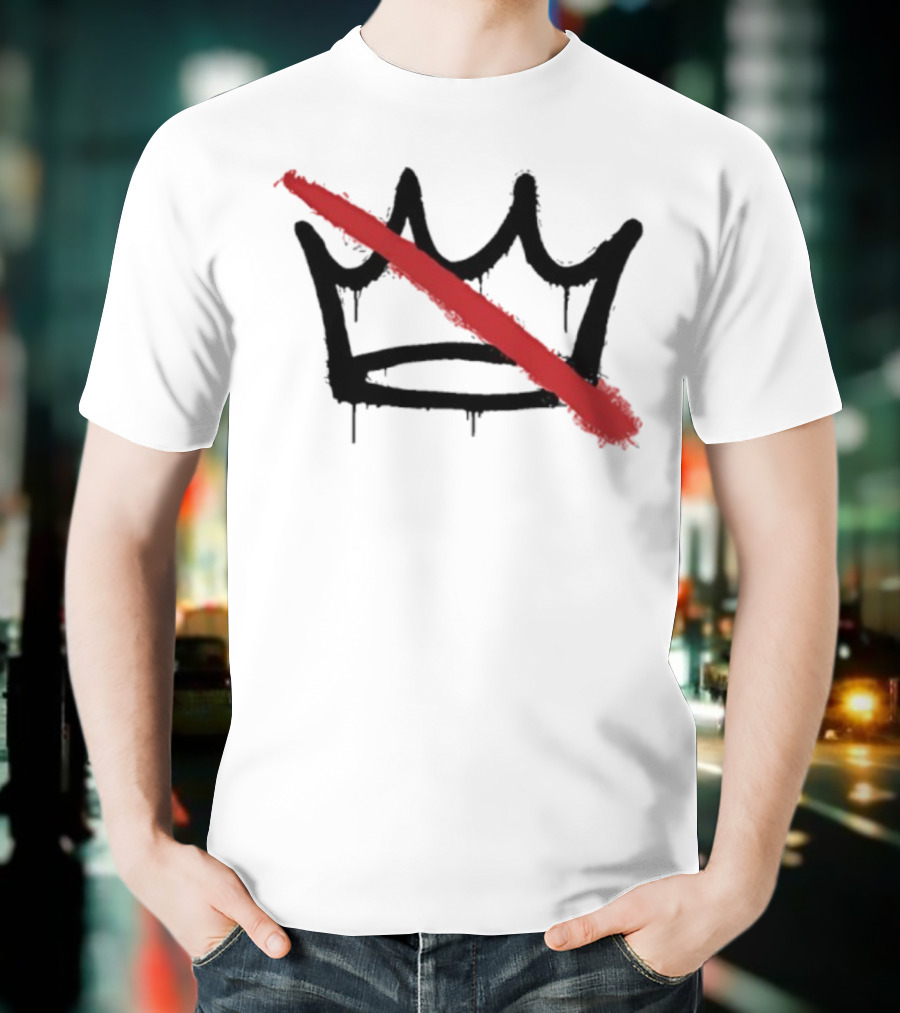 New No Kings In America Strikethrough Crown Symbol T-Shirt