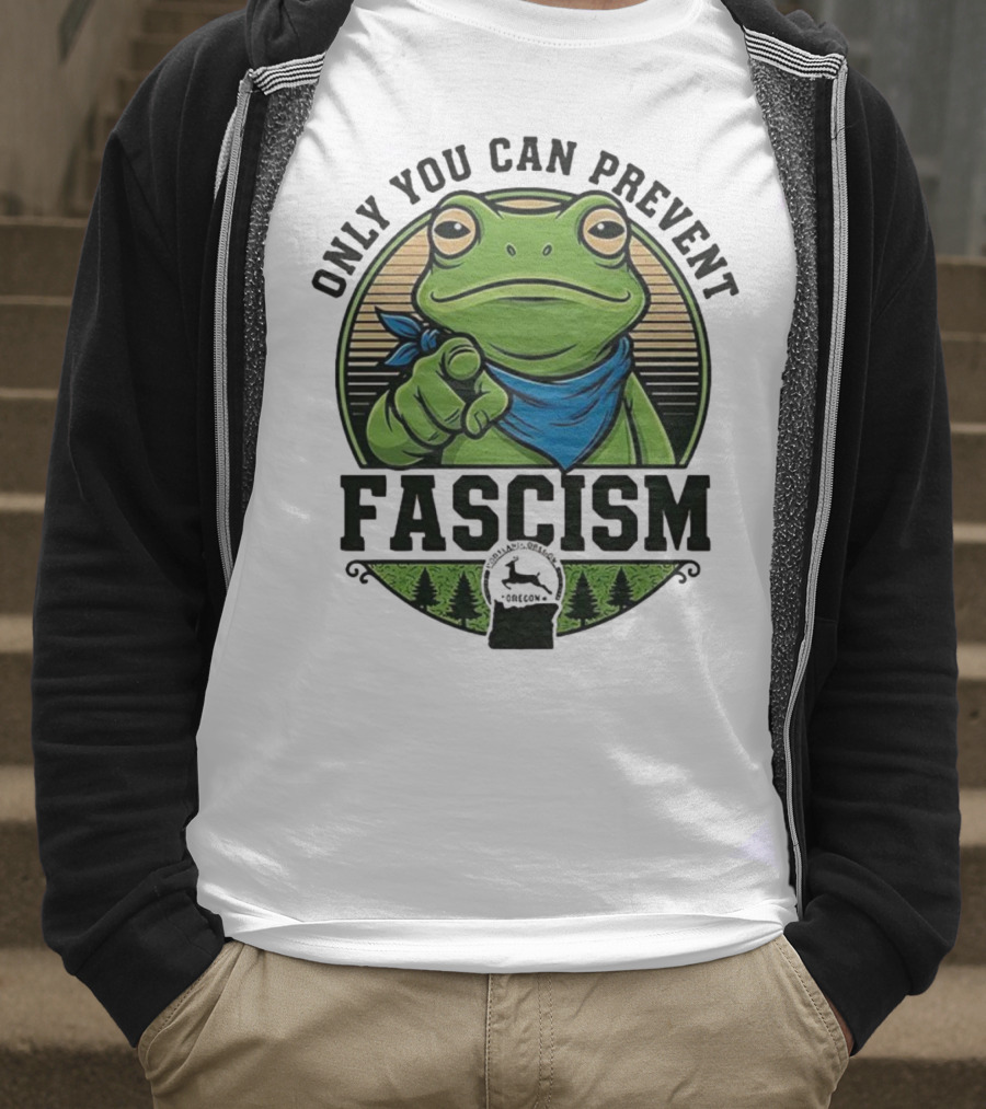 Only You Can Prevent Fascism PortlandFrog Protest Forest Bandana T-Shirt
