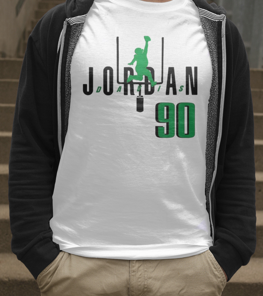Jordan Davis Philadelphia Eagles Number 90 Air Player Silhouette T-Shirt
