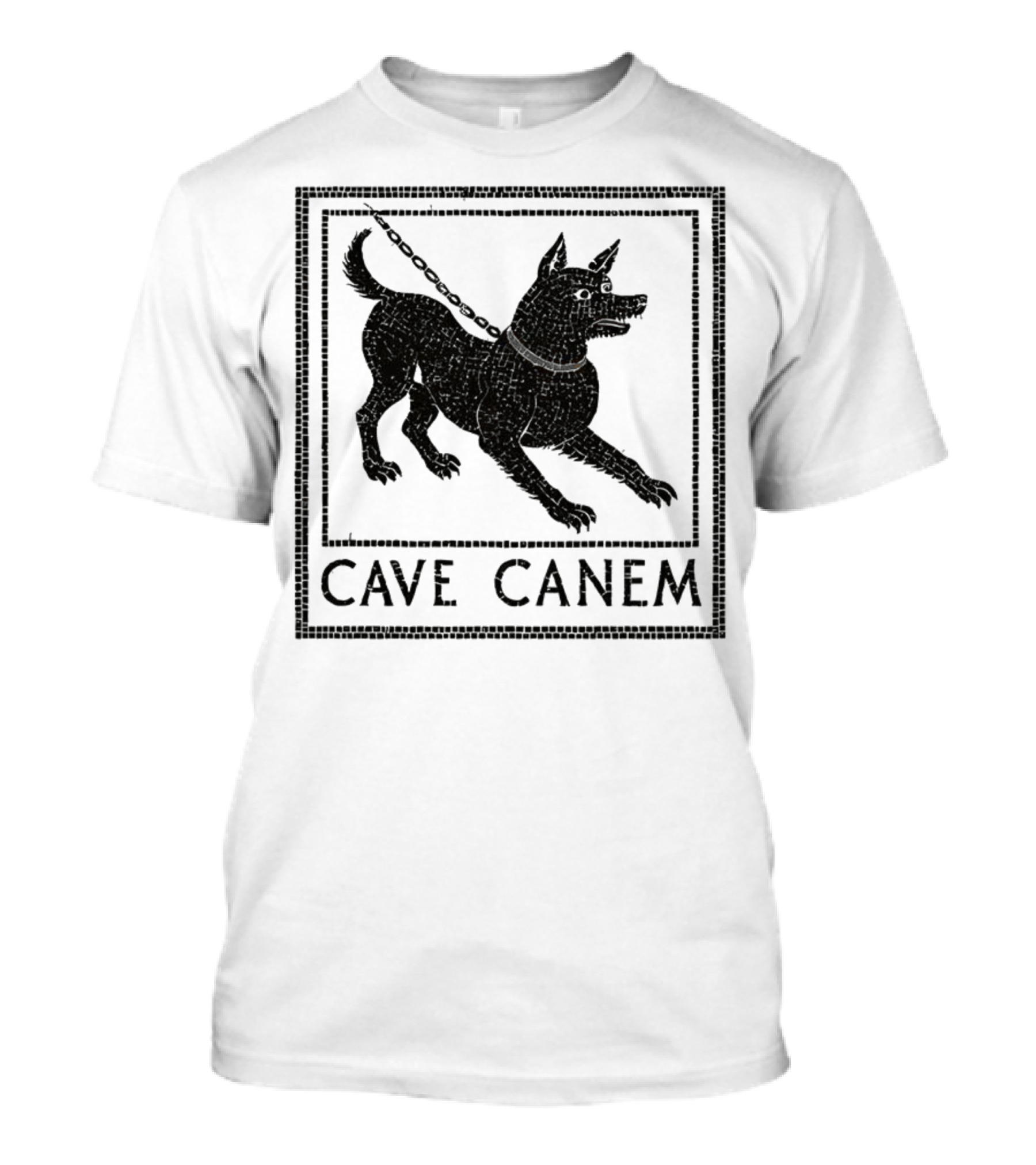 Cave Canem Ancient Pompeii Beware Of Dog Mosaic T-Shirt