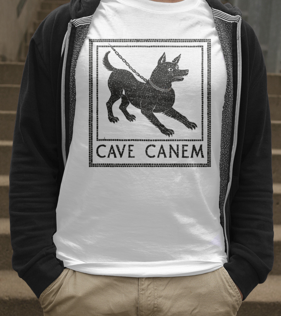 Cave Canem Ancient Pompeii Beware Of Dog Mosaic T-Shirt
