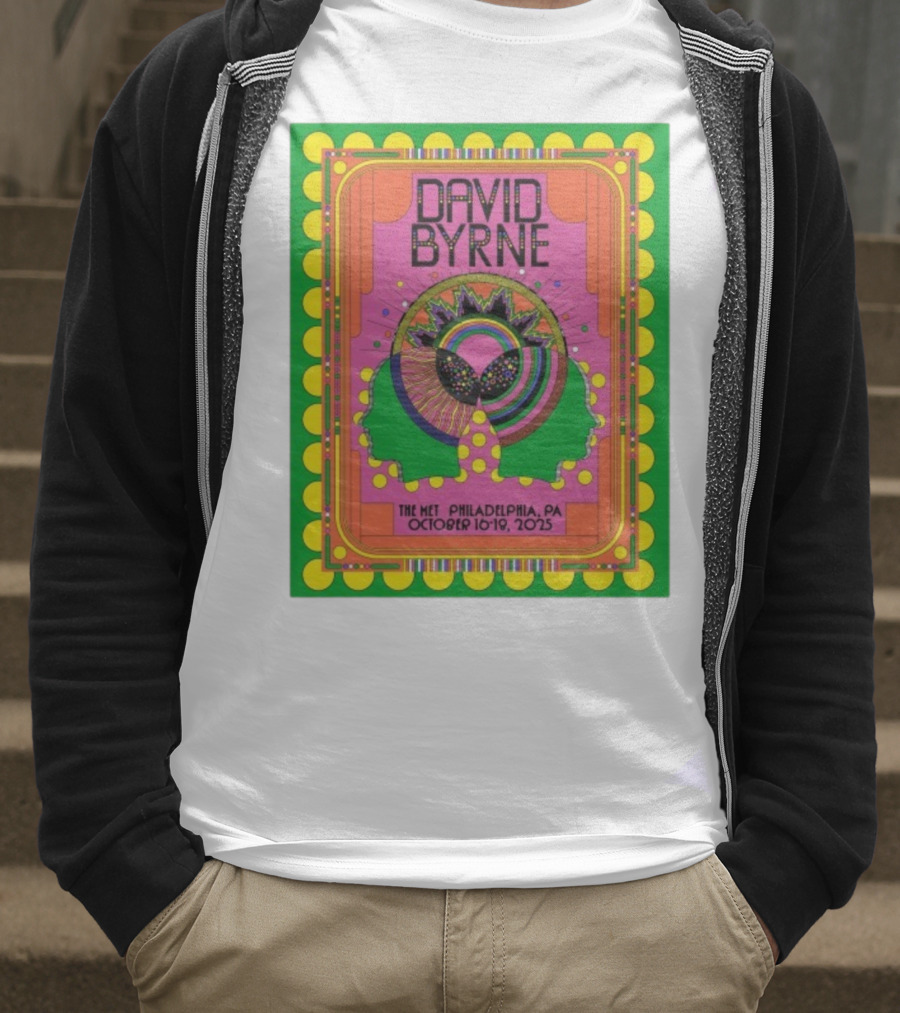 David Byrne The Met Philadelphia PA October 16-18 2025 Psychedelic Event T-Shirt
