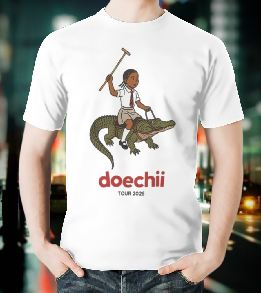 Doechii Tour 2025 Cartoon Riding Gator Adventure T-Shirt