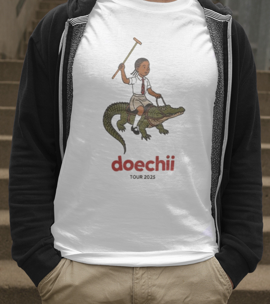Doechii Tour 2025 Cartoon Riding Gator Adventure T-Shirt