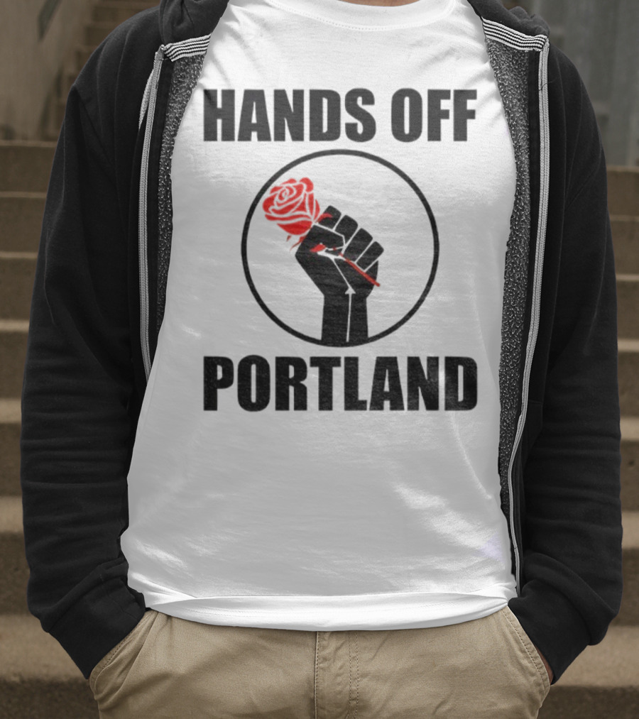 Hands Off Portland Rose Fist Symbol T-Shirt