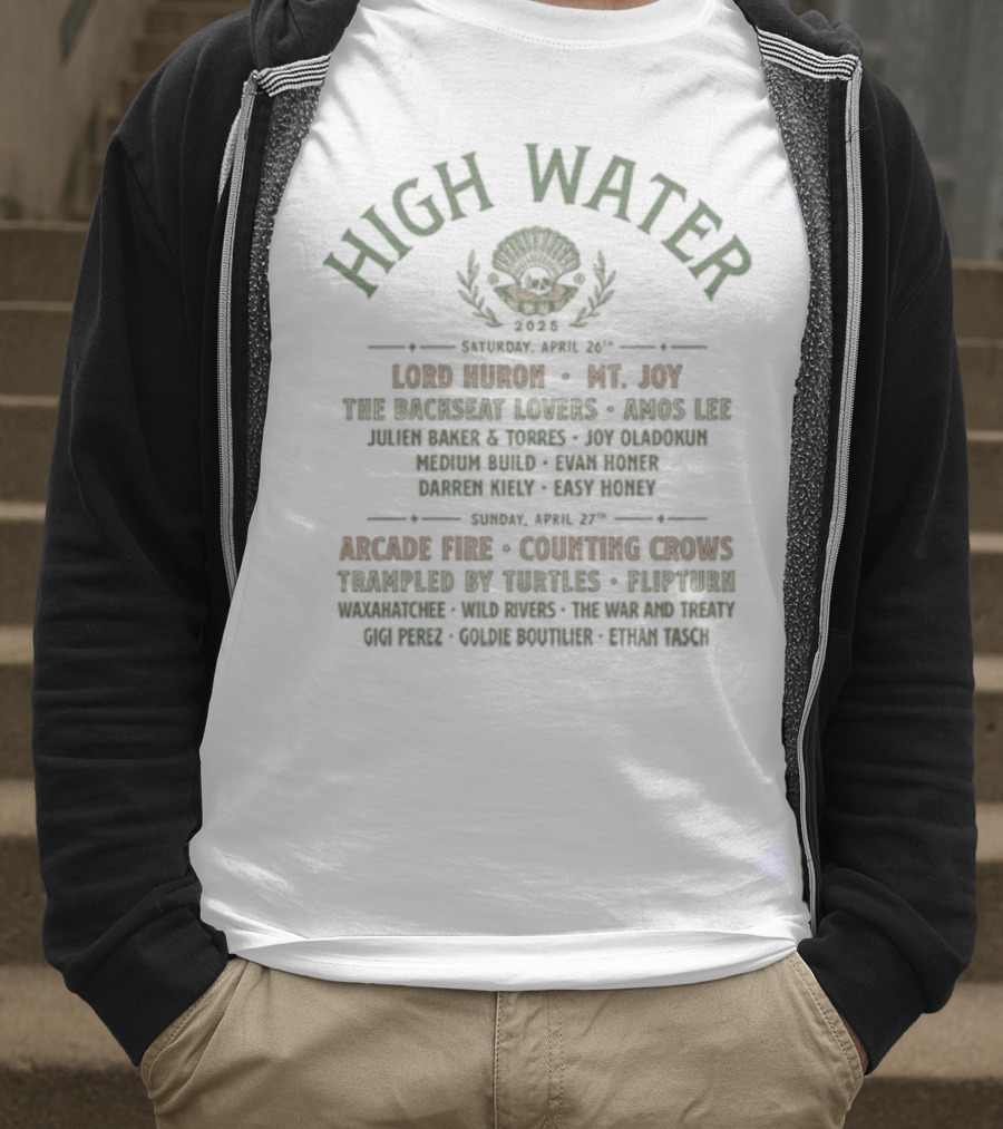 High Water Festival 2025 Clamskull Lineup Riverfront Park Headliners Band Of Horses Mt. Joy The Felice Brothers Shakey Graves Susto T-Shirt