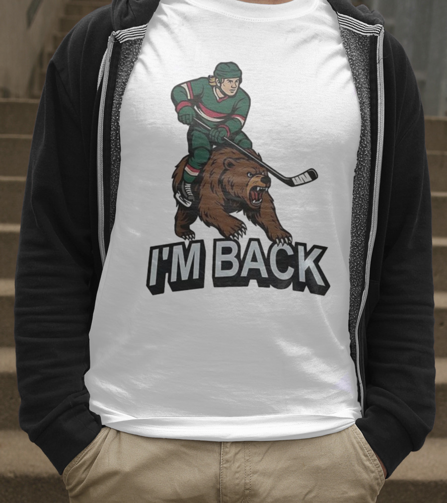 I'm Back Minnesota Wild NHL Bear Hockey Player Graphic T-Shirt