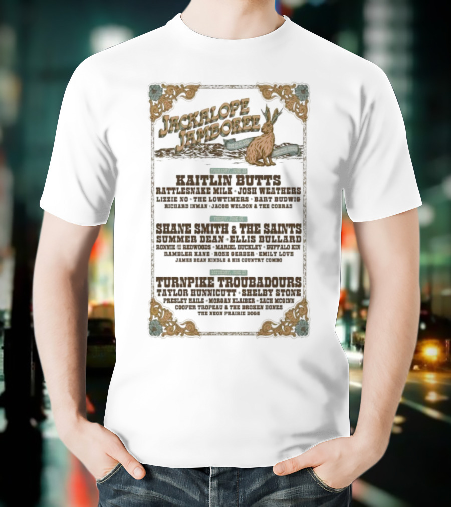 Jackalope Jamboree 2026 Pendleton Oregon American Aquarium Shane Smith Craig Morgan Lineup T-Shirt