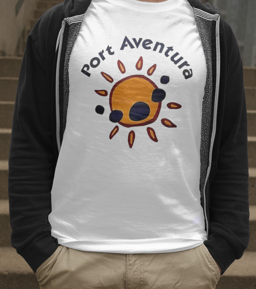 Port Aventura Sunburst Logo Design T-Shirt