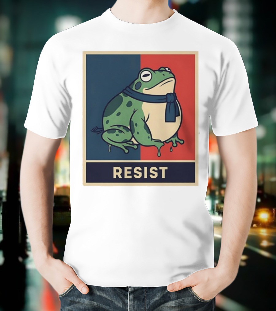 Portland Frog Protest Resist Activist Retro Style T-Shirt