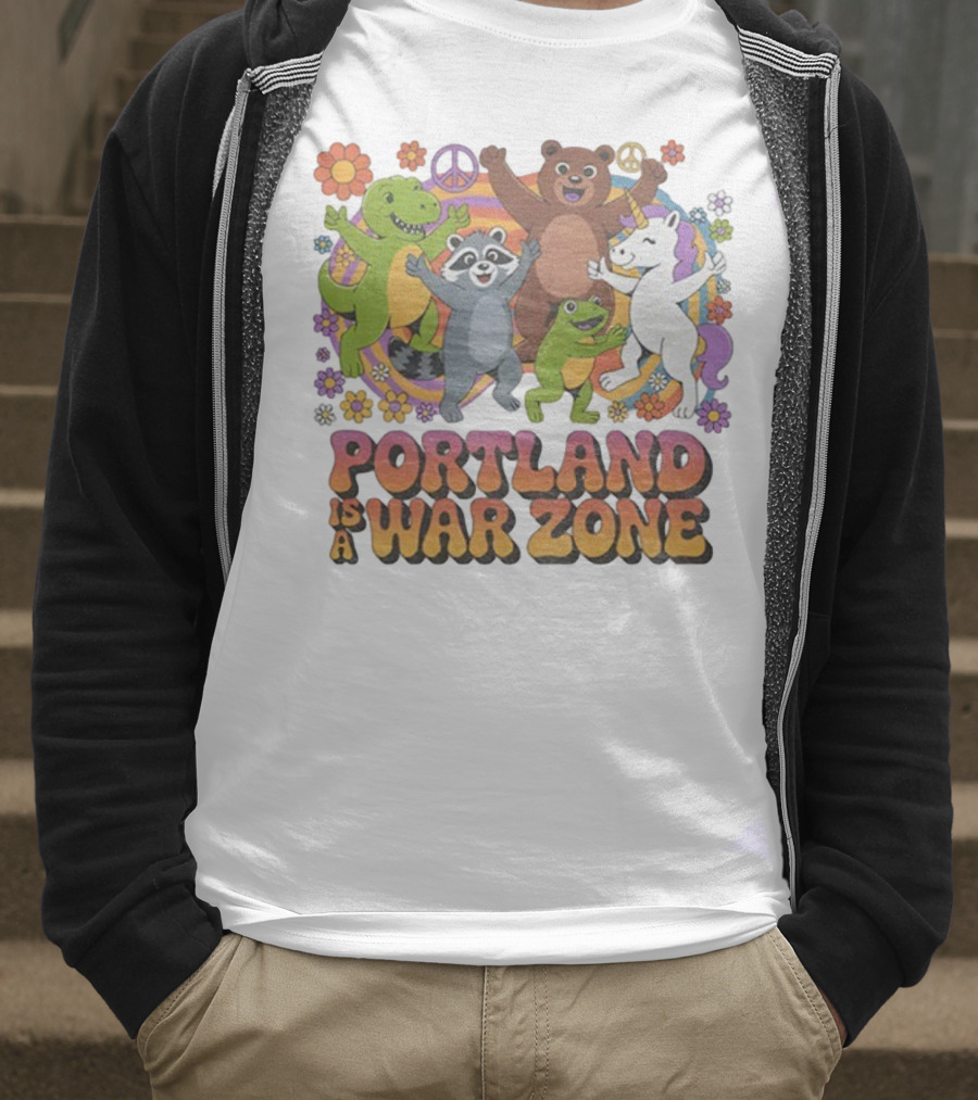 Portland Is A War Zone Peaceful Animal Dance Celebration T-Shirt