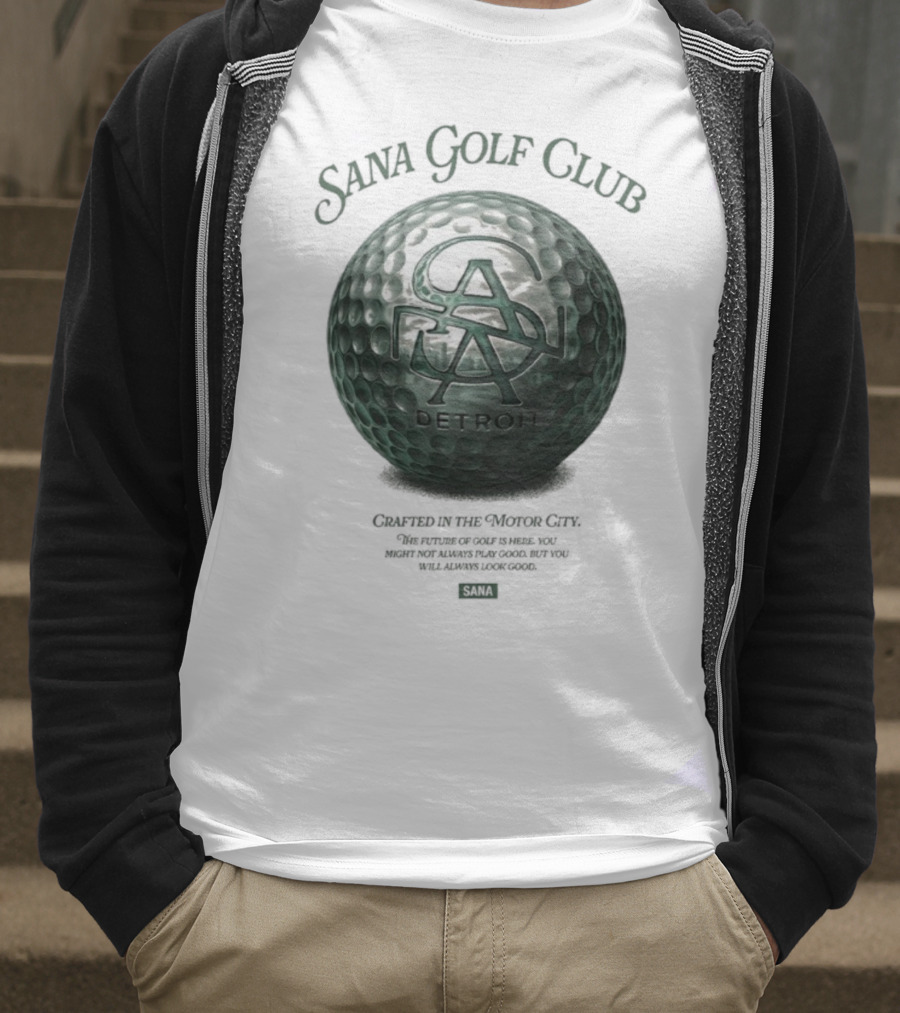 Sana Golf Club Detroit Crafted In The Motor City T-Shirt