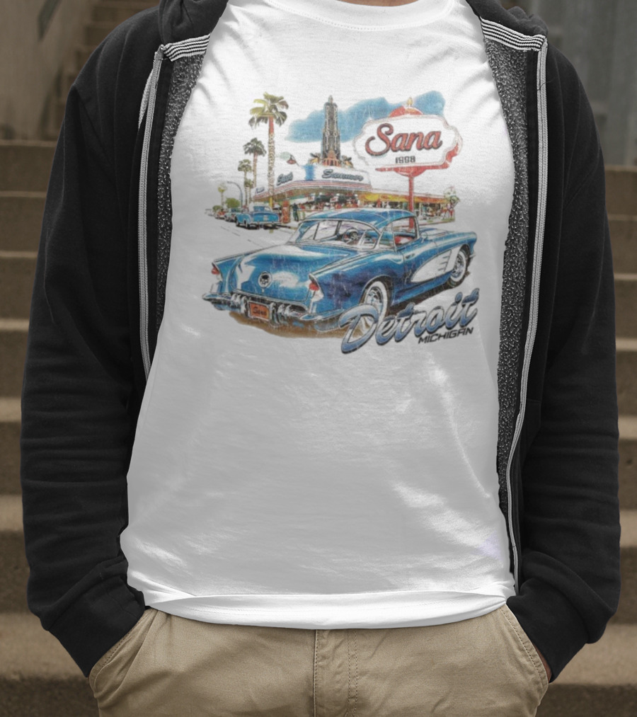 Sana Detroit Michigan 1950s Classic Cruiser Retro Nostalgia T-Shirt