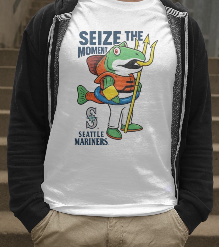 Seattle Mariners Humpy Salmon Trident Seize The Moment MLB T-Shirt