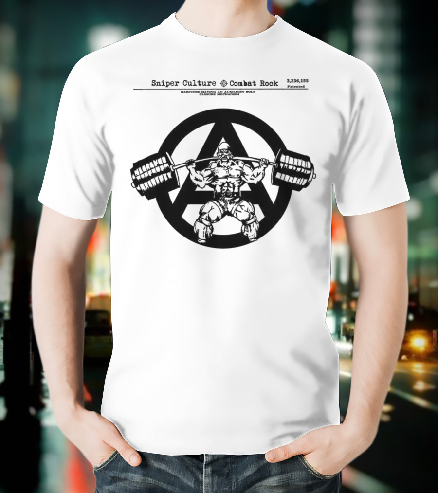 Sniper Culture Combat Rock Powerlifting Circle T-Shirt