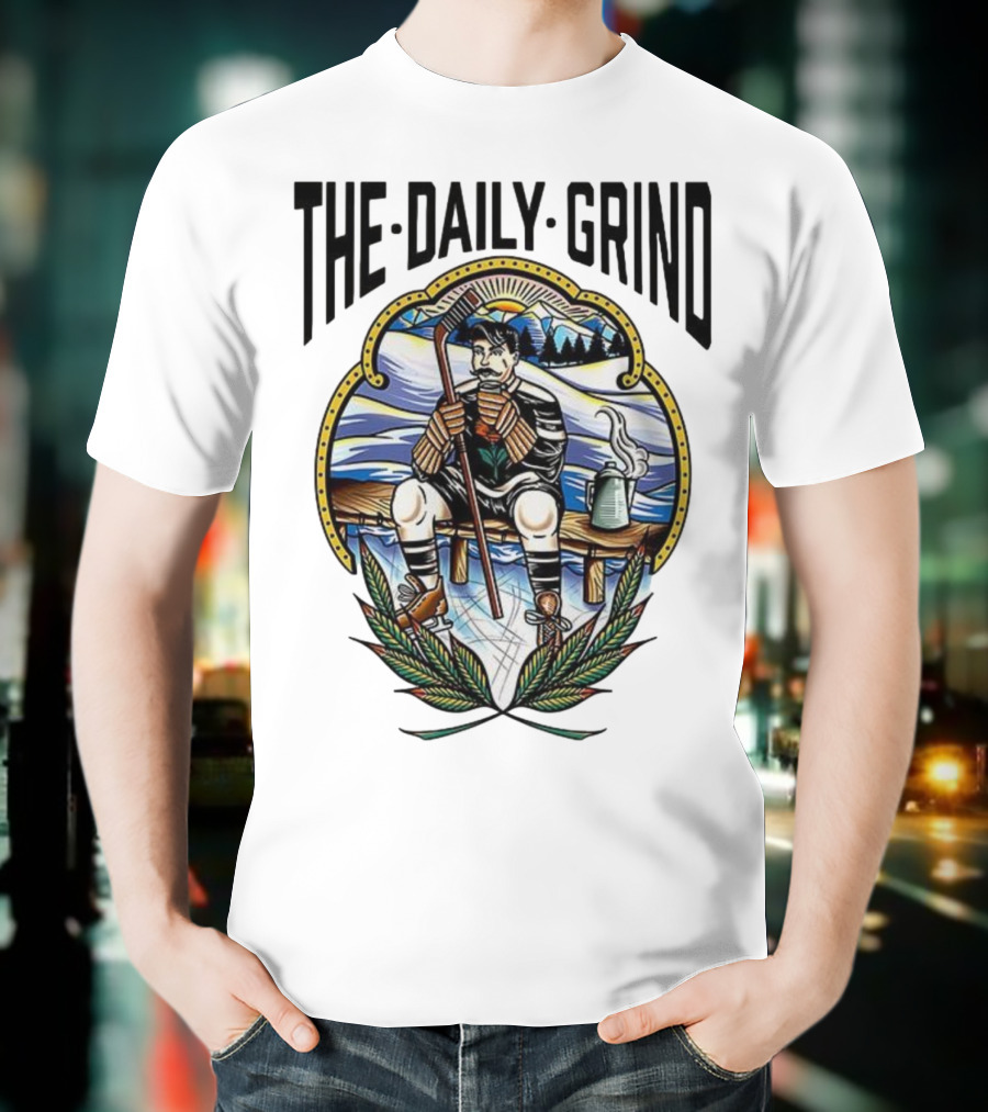 The Daily Grind Hockey Relaxation Scene NHL Inspired T-Shirt