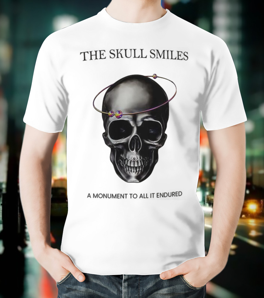 The Skull Smiles A Monument To All It Endured With Planetary Orbit Halo T-Shirt