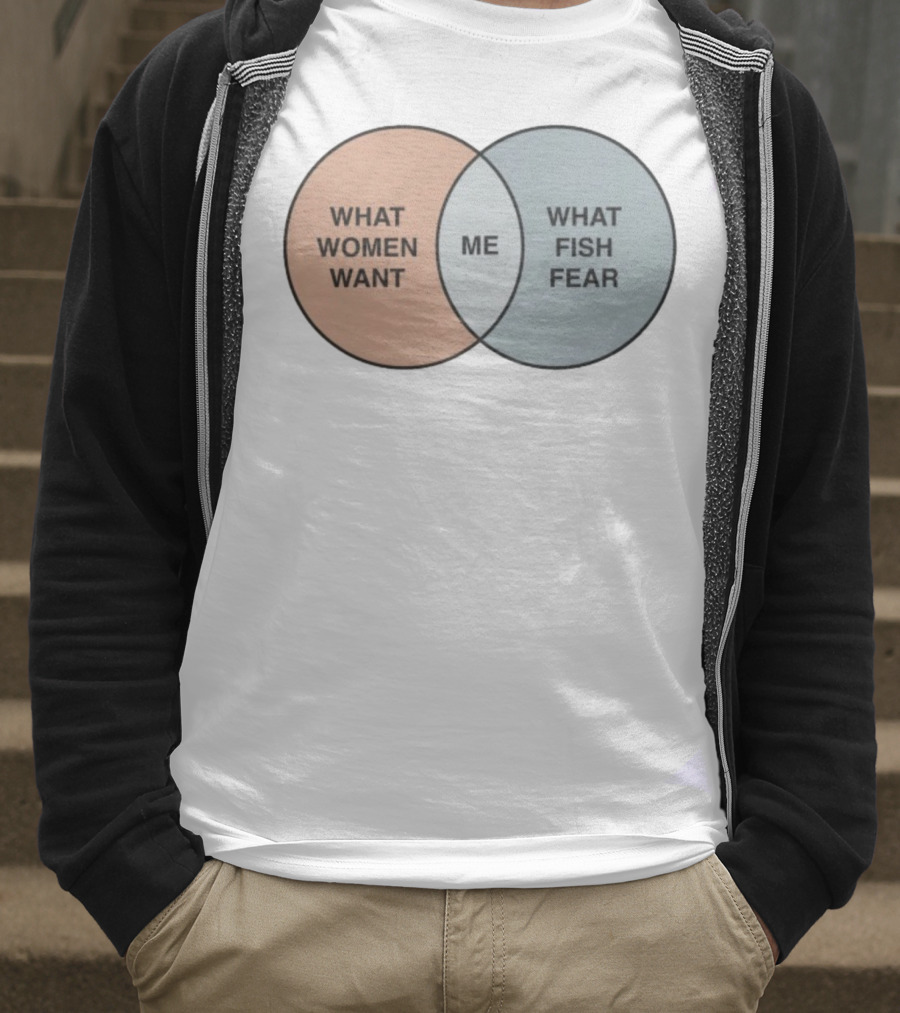 What Women Want Me What Fish Fear Venn Diagram Humor T-Shirt