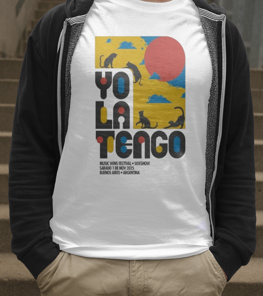 Yo La Tengo Cats And Sun Graphic 11.1.2025 Music Wins Festival Buenos Aires Argentina T-Shirt