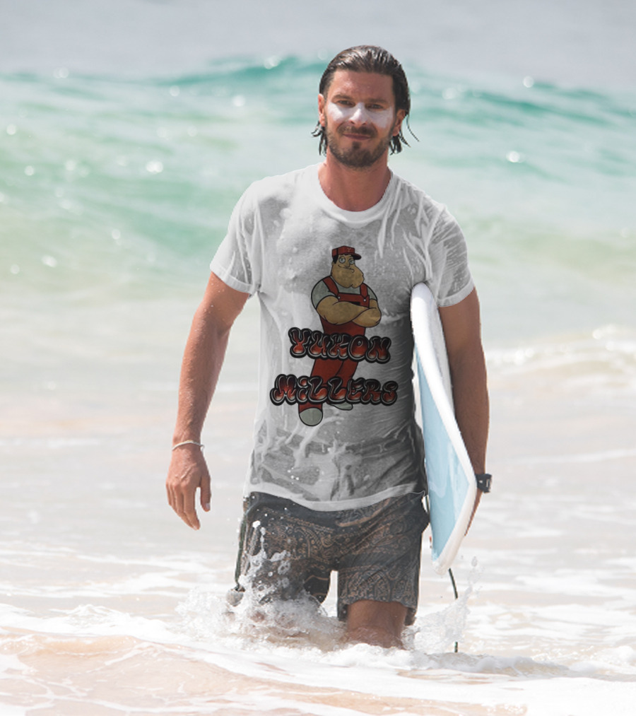 Yukon Millers Overalls Red Cartoon Character T-Shirt