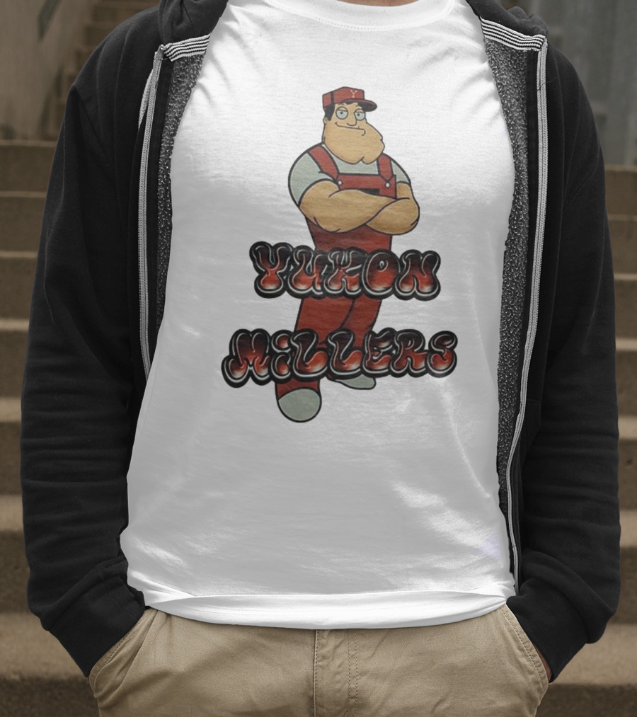 Yukon Millers Overalls Red Cartoon Character T-Shirt