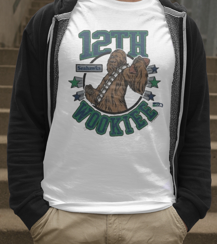 12TH Wookiee Chewbacca Seahawks Star Wars NFL Crossover T-Shirt
