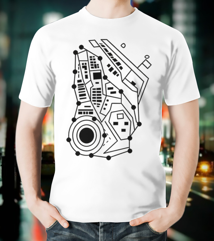 Circuit Board Pattern Tech-Inspired Circuitry T-Shirt