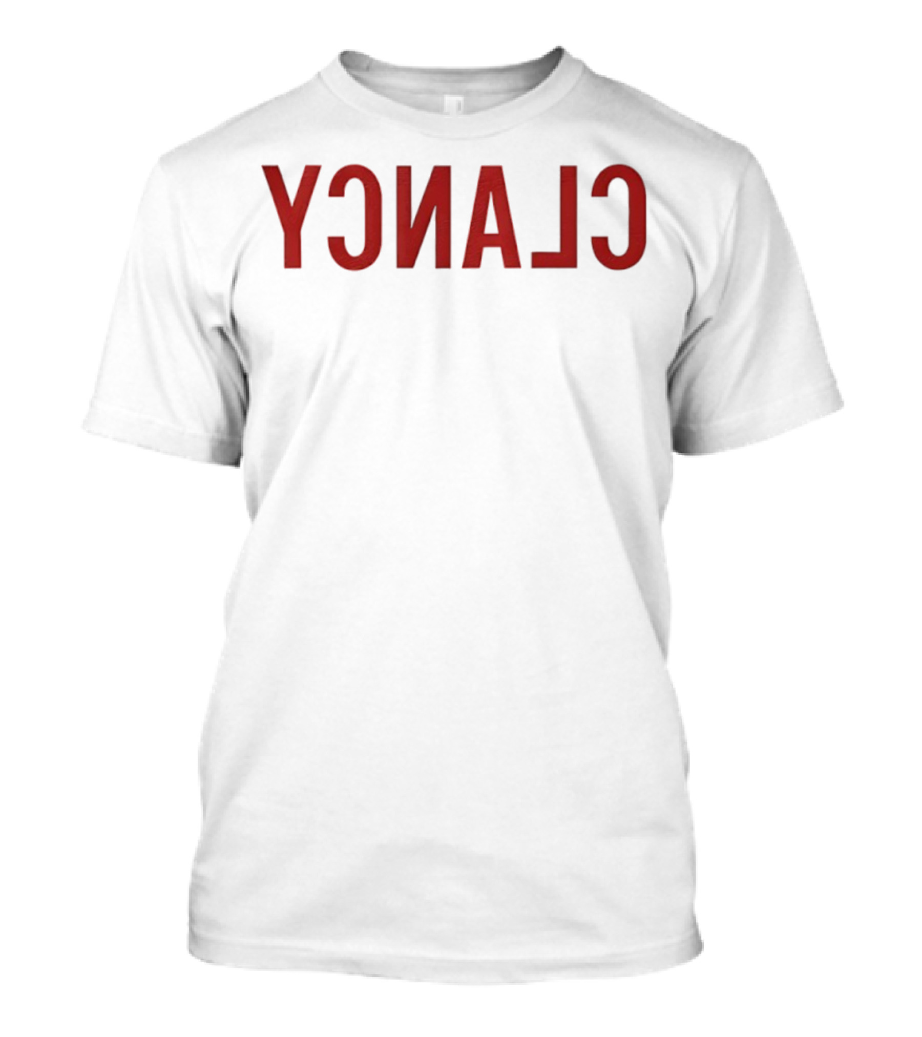 CLANCY Reverse Text Bold Red T-Shirt