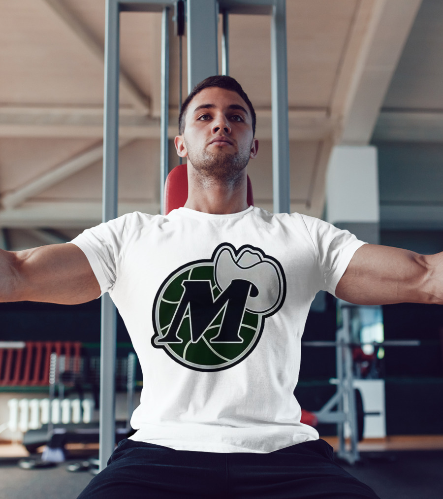 Dallas Mavericks M With Cowboy Hat And Basketball Icon T-Shirt