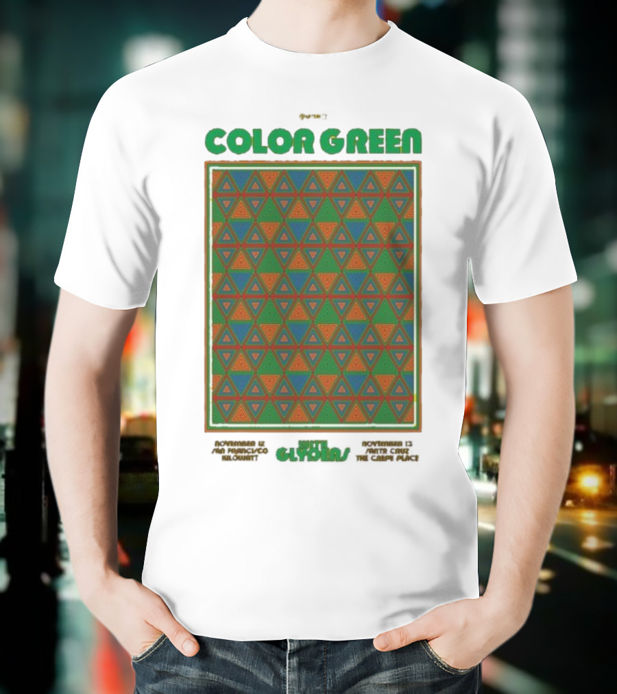 Color Green California November 12-13 2025 Pyramid Patterns T-Shirt