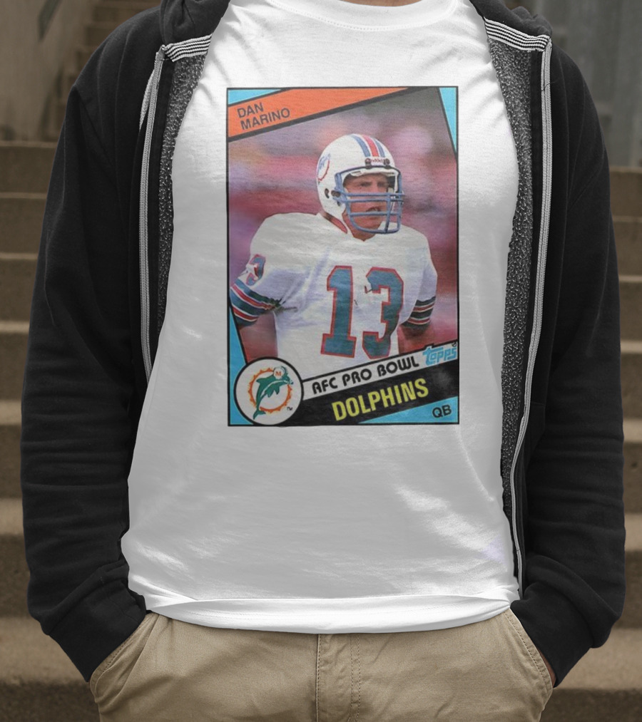 Dan Marino Miami Dolphins AFC Pro Bowl Quarterback Topps Trading Card T-Shirt