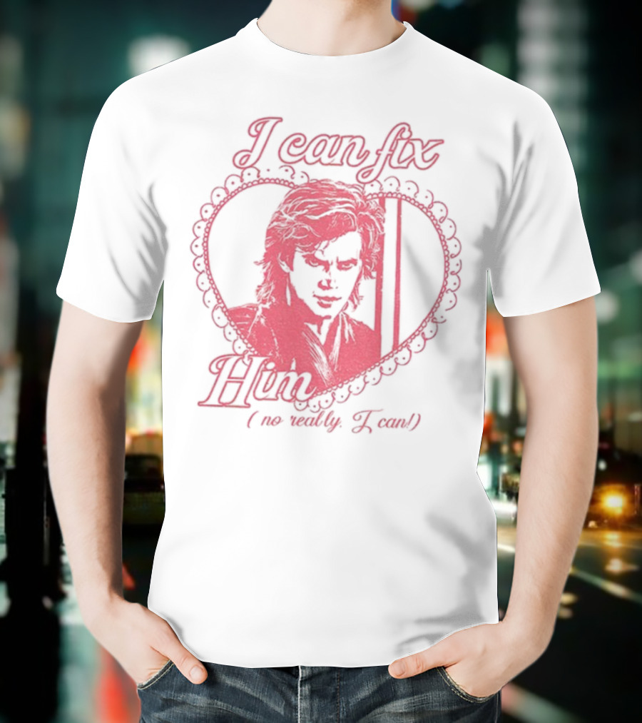 Coquette Anakin Skywalker I Can Fix Him Heart Design T-Shirt