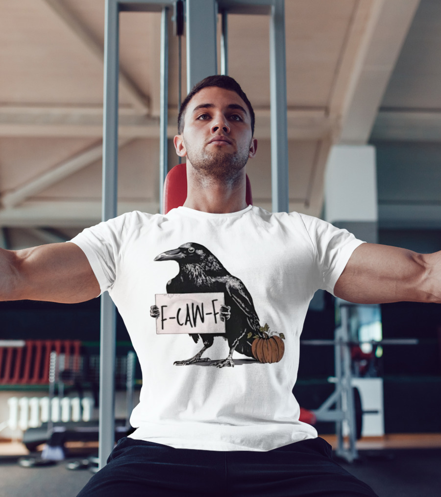 F Caw F Anti Fascism Crow Halloween Raven Pumpkin T-Shirt