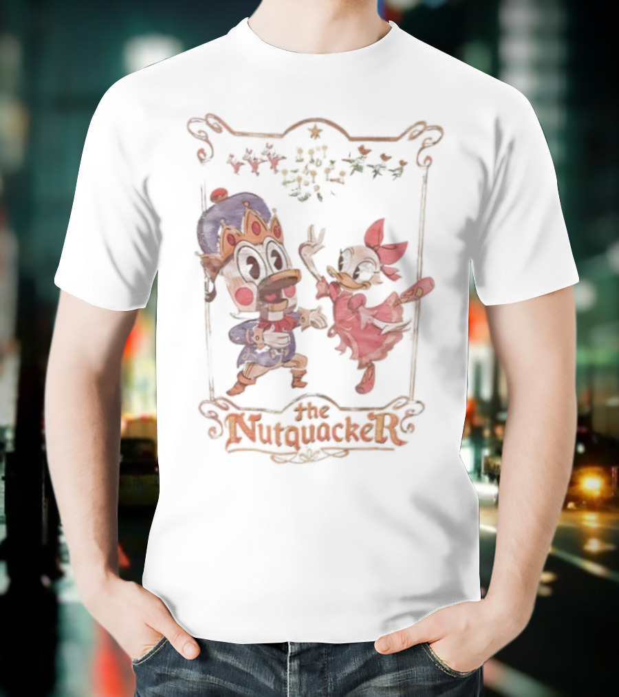 Donald And Daisy Christmas Nutcracker Dance Under Mistletoe T-Shirt