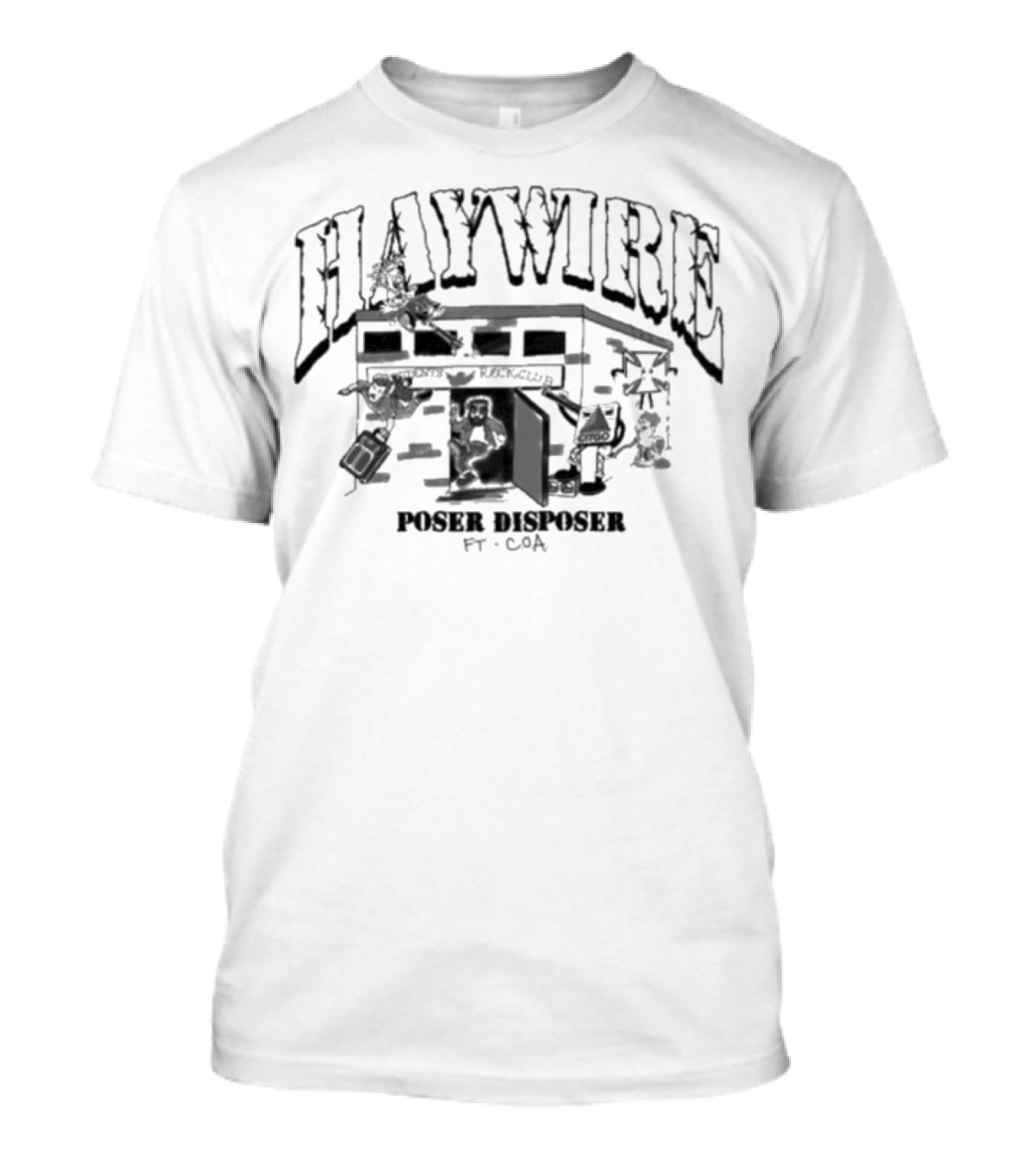 HAYWIRE Poser Disposer FT. COA Cartoon House Scene T-Shirt