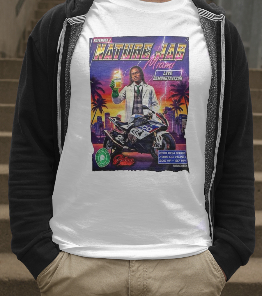 November 2 Naturejab Miami Live Demonstration Moto Performance 2018 BMW S1000R 999 CC Inline 4 205 HP 197 MPH T-Shirt