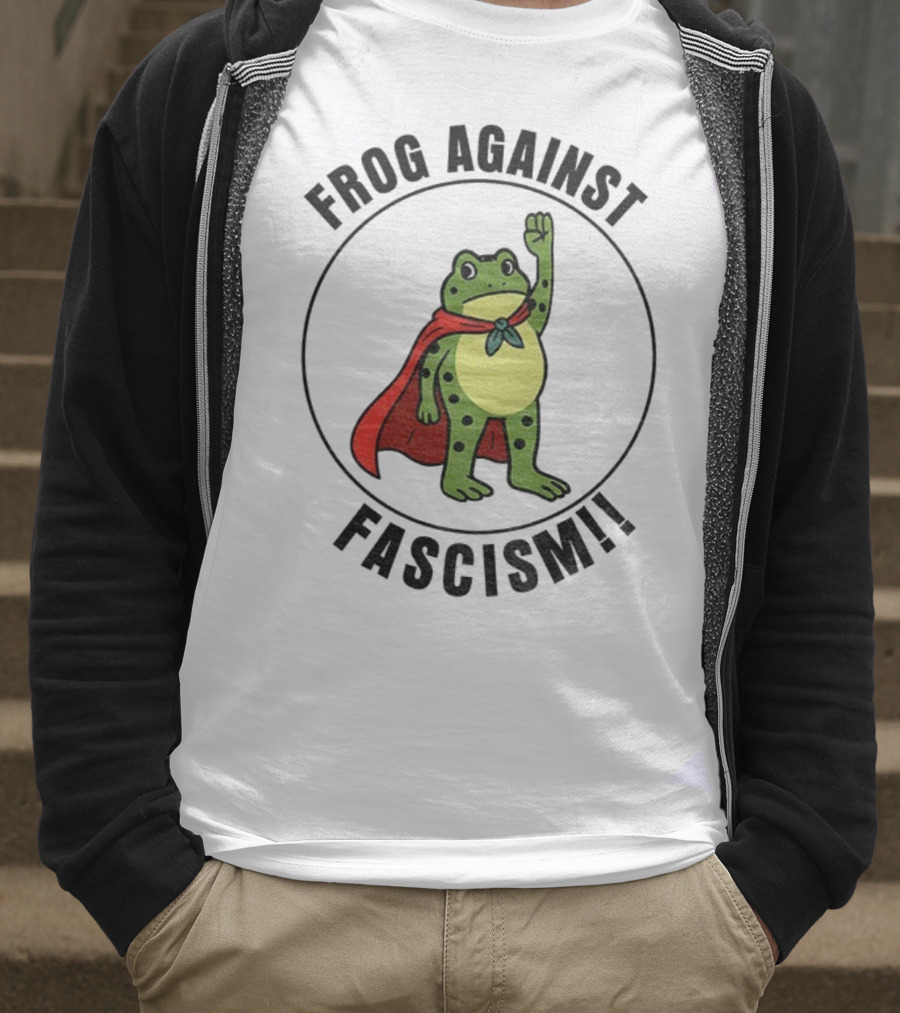 Portland Frog Hero Against Fascism Red Cape Power T-Shirt