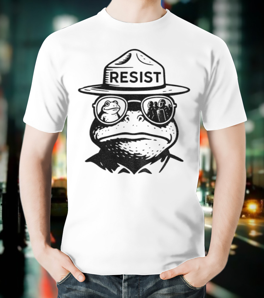 Portland Frog Resist Hat Sunglasses Antifa Frog T-Shirt