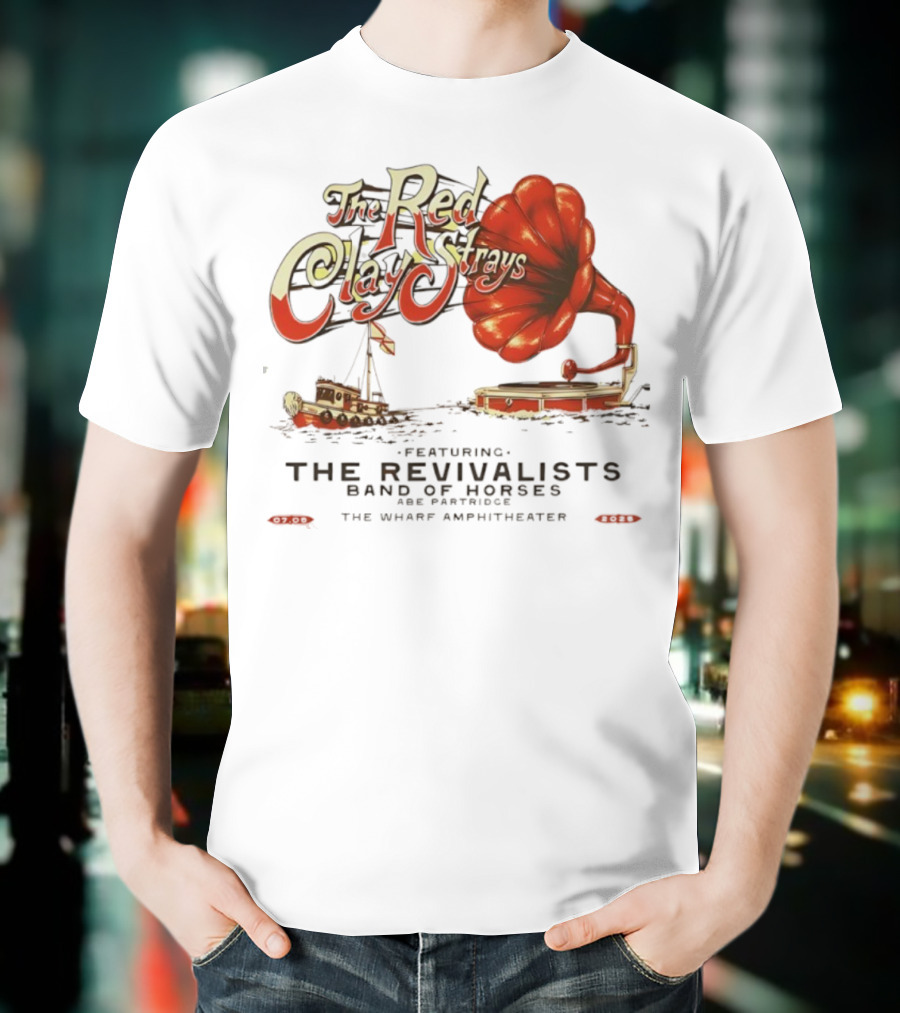 The Red Clay Strays Tour 2025 Featuring The Revivalists Band Of Horses The Wharf Amphitheater T-Shirt
