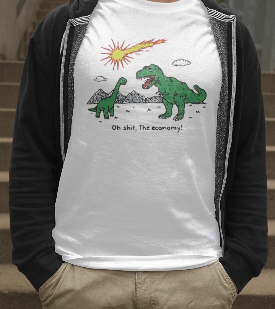 T-rex And Apatosaurus Meteor Impact Oh Shit The Economy T-Shirt