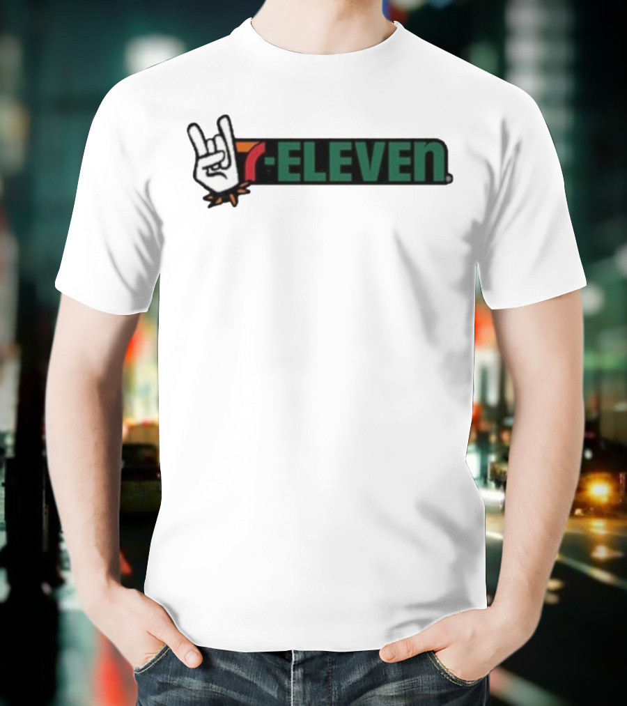 7-Eleven Rock On Devil Horns Hand Gesture T-Shirt